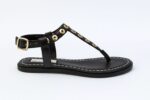 Sandalias Coral Blue Negra Vaqueta