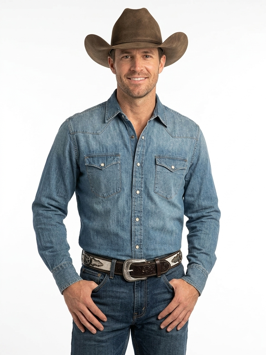 Cinturón Sheriff Pelo Vaca Blanco - Image 3